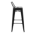 Bolero Bistro Steel High Stool with Backrest Black additional 4