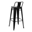 Bolero Bistro Steel High Stool with Backrest Black additional 5