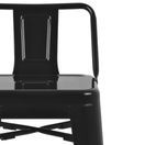 Bolero Bistro Steel High Stool with Backrest Black additional 6