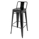 Bolero Bistro Steel High Stool with Backrest Black additional 1