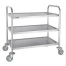 Vogue Stainless Steel 3 Tier Clearing Trolley Medium additional 1