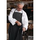 Chef Works Premium Woven Bib Apron Black and White Stripe additional 6