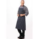 Chef Works Premium Woven Bib Apron Navy and White Stripe additional 2