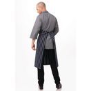 Chef Works Premium Woven Bib Apron Navy and White Stripe additional 4