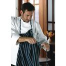 Chef Works Premium Woven Bib Apron Navy and White Stripe additional 7