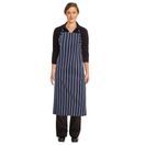Chef Works Premium Woven Bib Apron Navy and White Stripe additional 8