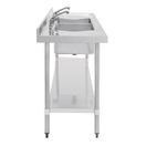 Vogue Stainless Steel Double Sink with Double Drainer 2400mm additional 6