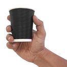 Fiesta Recyclable Coffee Cups Ripple Wall Black 225ml / 8oz additional 4