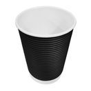 Fiesta Recyclable Coffee Cups Ripple Wall Black 225ml / 8oz additional 2