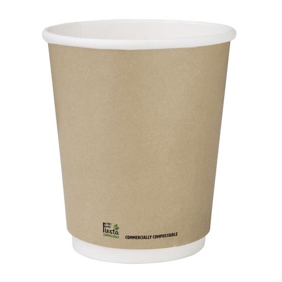 Fiesta Compostable Coffee Cups Double Wall 227ml / 8oz