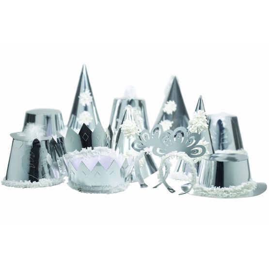Premier Silver Adult Party Hats PREMSVRHAT