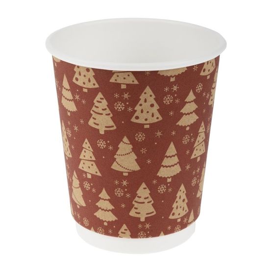 Fiesta Recyclable Christmas Double Wall Hot Cups 8oz