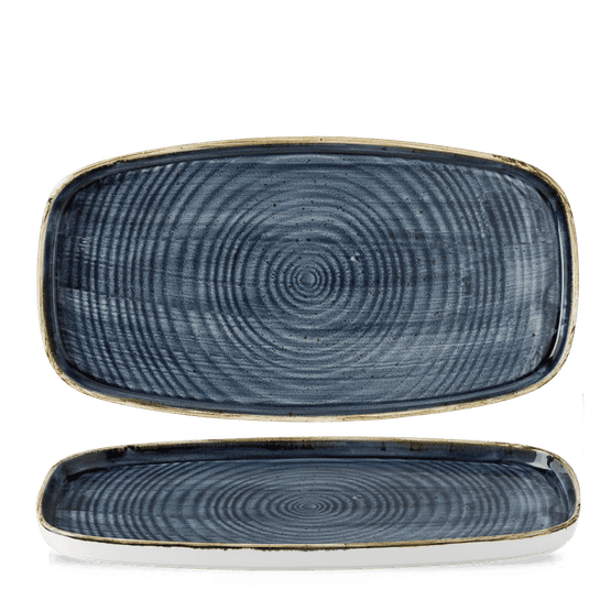 Churchill Stonecast Blueberry Chefs' Walled Oblong Plate 300mm