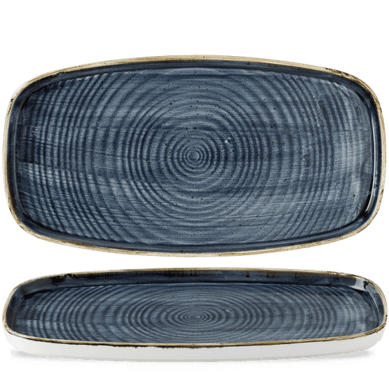 Churchill Stonecast Blueberry Chefs' Walled Oblong Plate 350mm