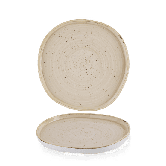 Churchill Stonecast Nutmeg Cream Organic Walled Plates 206mm