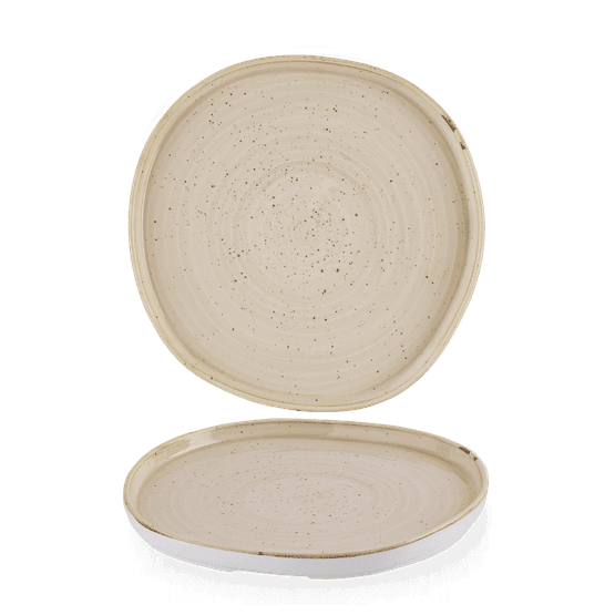 Churchill Stonecast Nutmeg Cream Organic Walled Plates 257mm