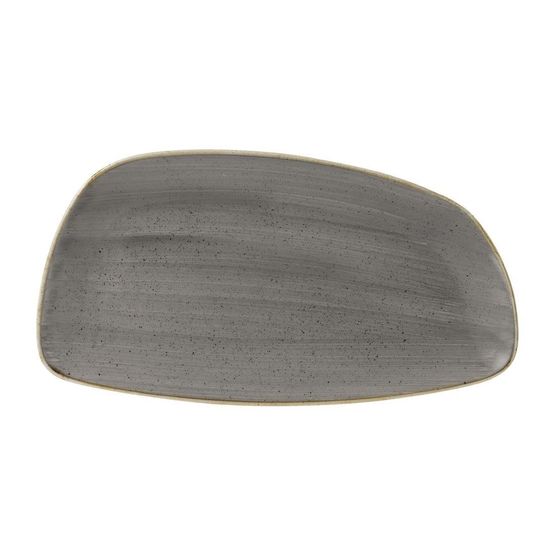 Churchill Stonecast Oval Plates Grey 349x171mm