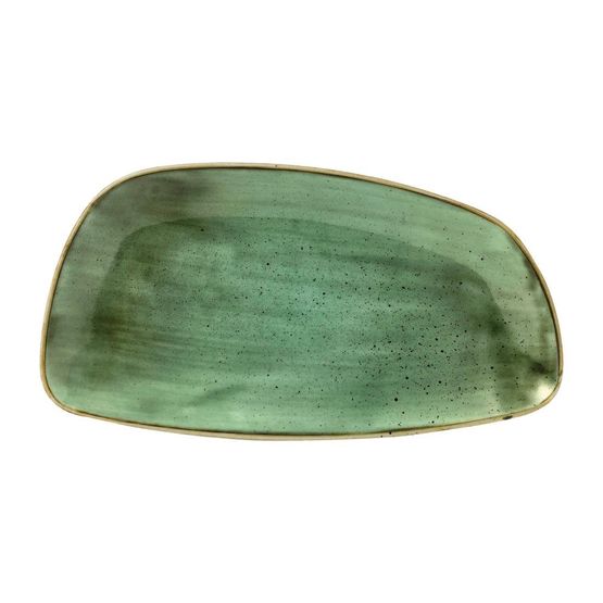 Churchill Stonecast Oval Plates Samphire Green 349x171mm