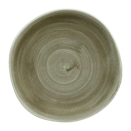 Churchill Stonecast Patina Antique Organic Round Plates Burnished Green 264mm