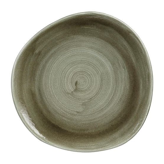 Churchill Stonecast Patina Antique Organic Round Plates Burnished Green 286mm