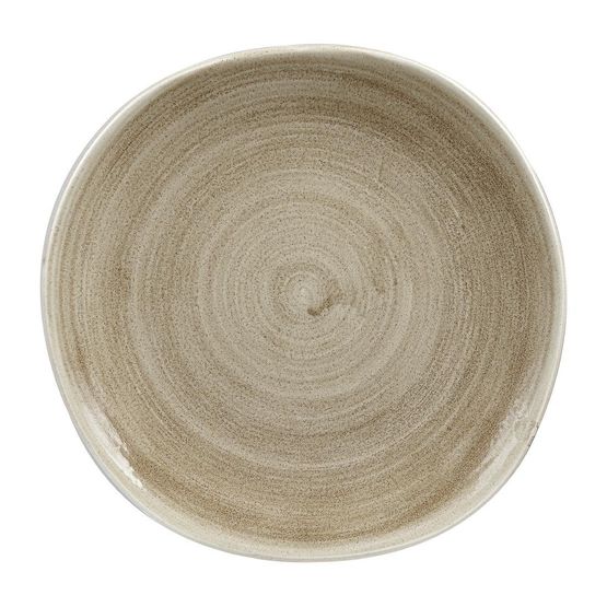 Churchill Stonecast Patina Antique Organic Round Plates Antique Taupe 264mm