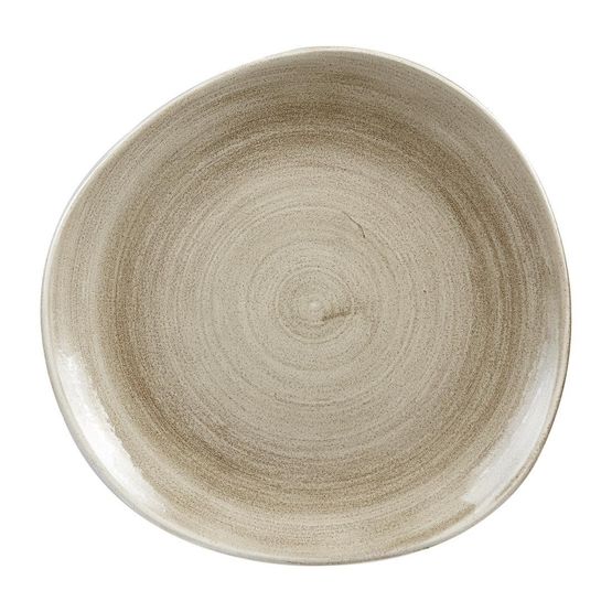 Churchill Stonecast Patina Antique Organic Round Plates Antique Taupe 286mm