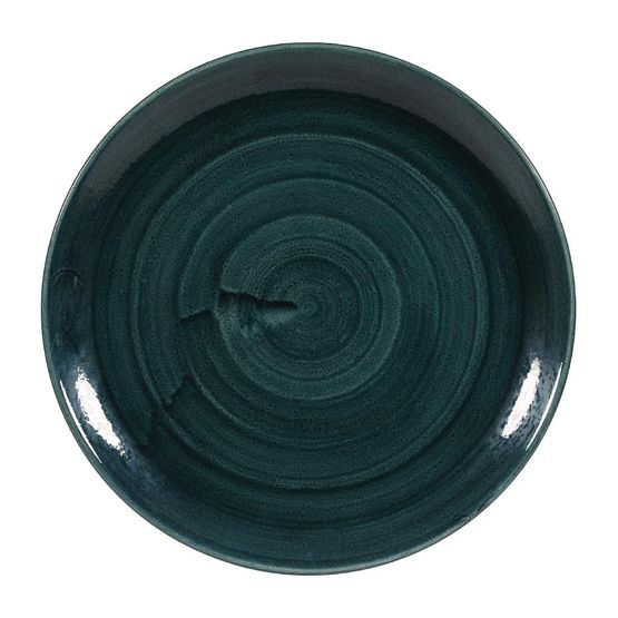 Churchill Stonecast Patina Coupe Plates Rustic Teal 288mm