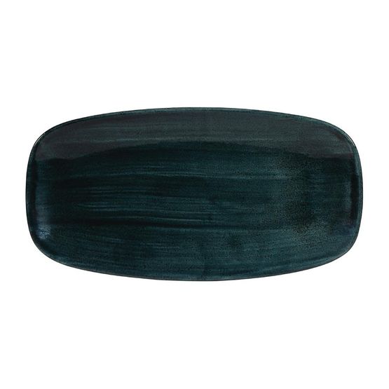 Churchill Stonecast Patina Oblong Chef Plates Rustic Teal 298 x 153mm