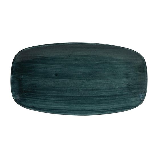 Churchill Stonecast Patina Oblong Chef Plates Rustic Teal 355 x 189mm