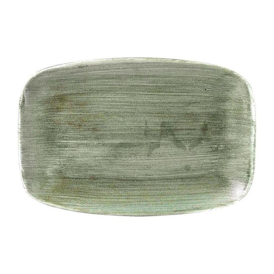 Churchill Stonecast Patina Oblong Plates Burnished Green 305x198mm