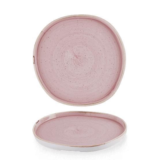 Churchill Stonecast Petal Pink Organic Walled Plates 257mm