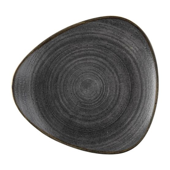 Churchill Stonecast Raw Lotus Plate Black 254mm
