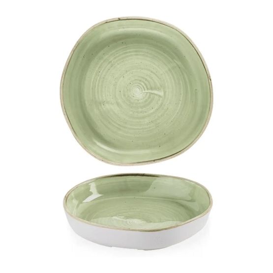 Churchill Stonecast Sage Green Organic Walled Bowls 197mm
