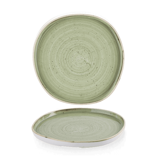 Churchill Stonecast Sage Green Organic Walled Plates 257mm
