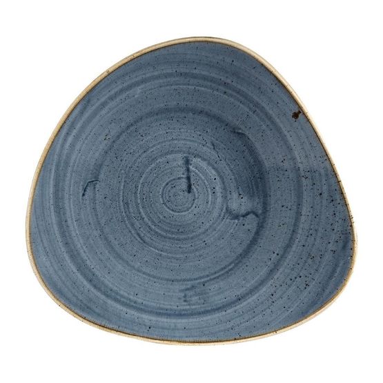 Churchill Stonecast Triangular Shallow Bowls Blueberry 272mm