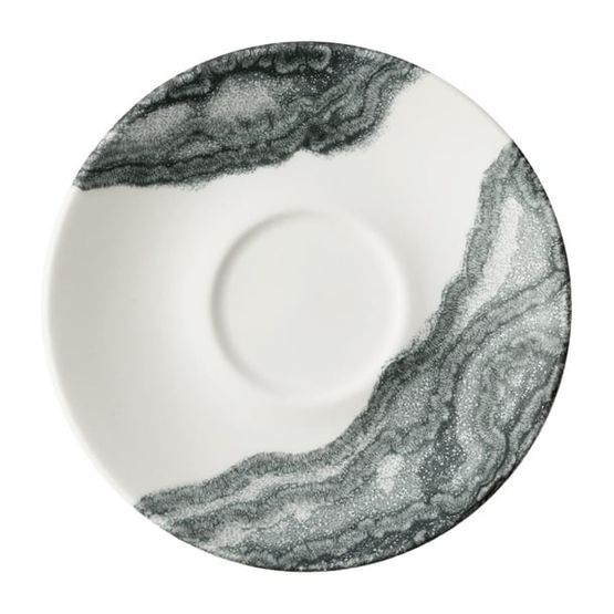 Churchill China Tide Black Cappuccino Saucers 158mm