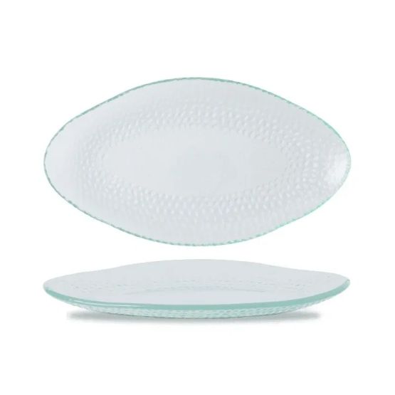 Churchill Isla Glass Clear Organic Glass Oval Platter 300mm