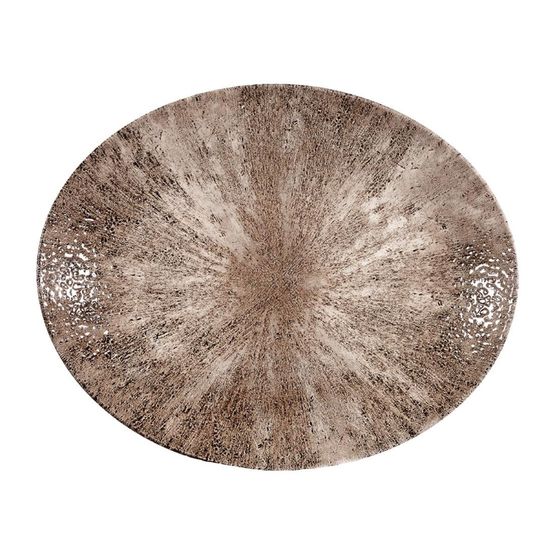 Churchill Stone Zircon Brown Orbit Oval Coupe Plates 270mm