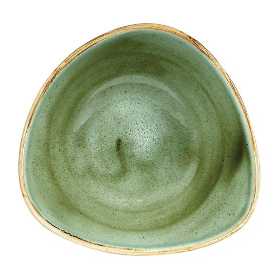 Churchill Stonecast Triangular Bowls Samphire Green 185mm