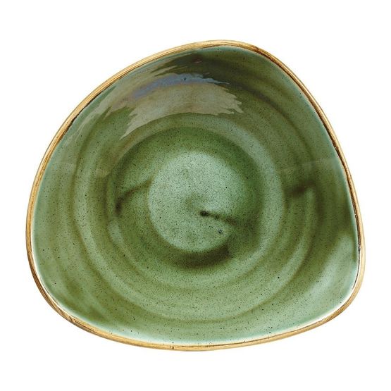 Churchill Stonecast Triangular Bowls Samphire Green 235mm