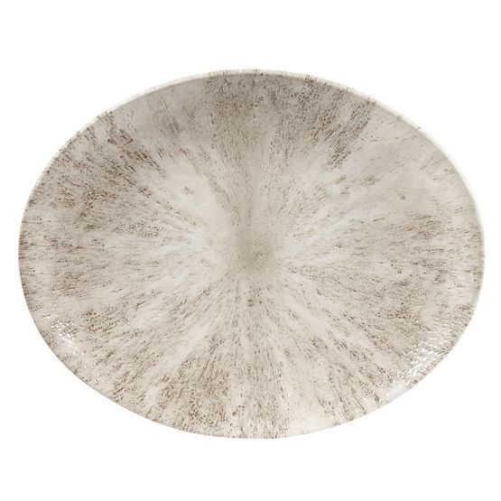 Churchill Studio Prints Stone Coupe Oval Plates Agate Grey 317mm