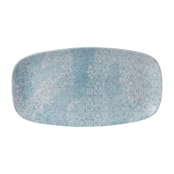 Churchill Med Tiles Oblong Plates Aquamarine 352x187mm