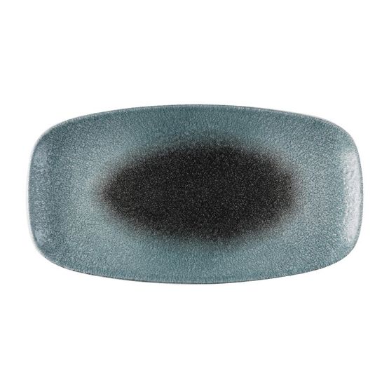Churchill Raku Duo Chefs Oblong Plate Topaz Quartz 348x189mm
