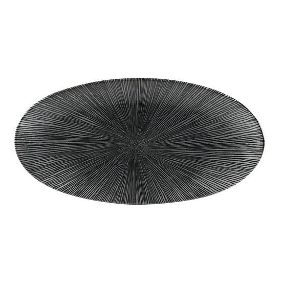 Churchill Studio Prints Agano Oval Chefs Plates Black 299 x 150mm