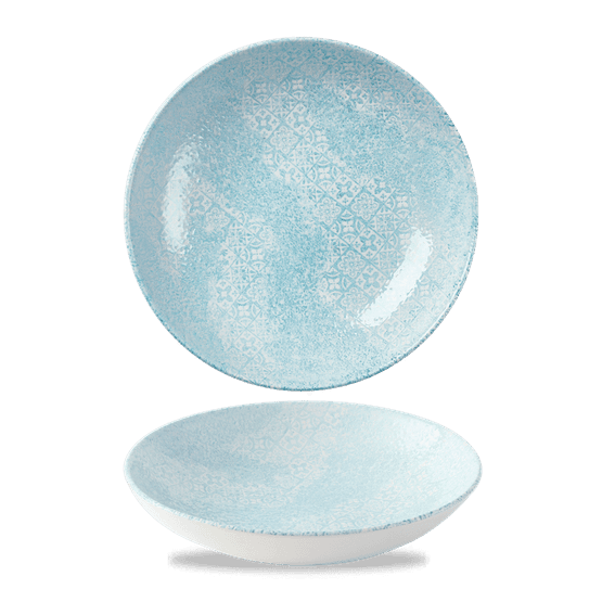 Churchill Vintage Prints Med Tiles Aquamarine Coupe Bowl 182mm