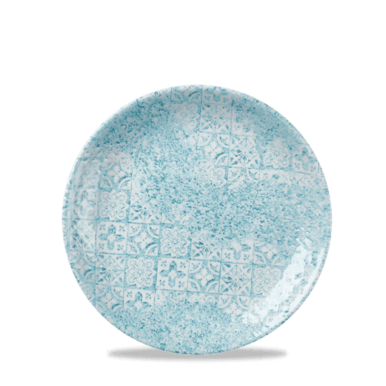 Churchill Vintage Prints Med Tiles Aquamarine Coupe Plate 165mm