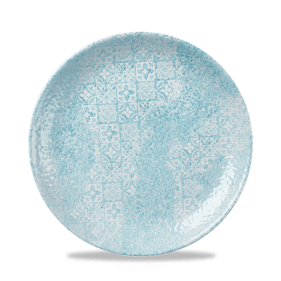 Churchill Vintage Prints Med Tiles Aquamarine Coupe Plate 217mm