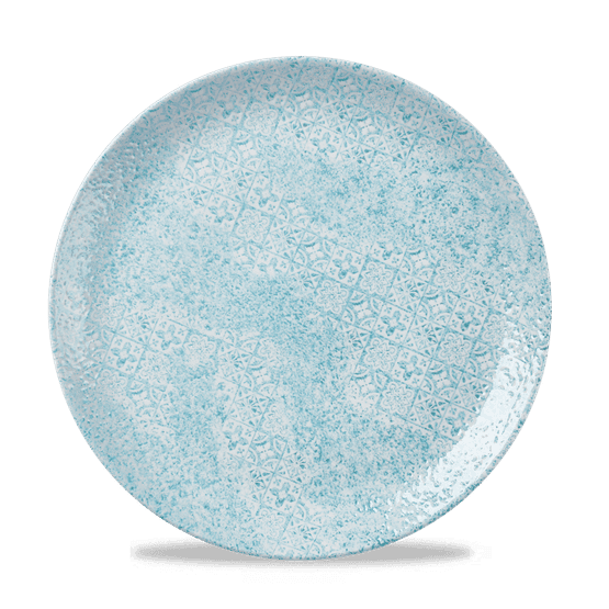 Churchill Vintage Prints Med Tiles Aquamarine Coupe Plate 260mm