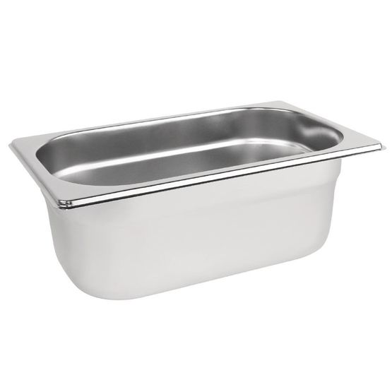 Vogue Stainless Steel 1/4 Gastronorm Tray - 100mm 2.5Ltr