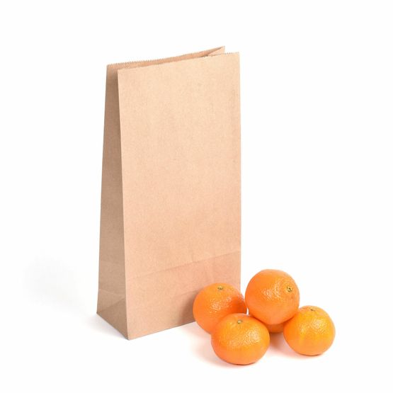3.5Lb Block Bottom Brown Kraft Paper Bags 15cm x 31cm x 6.5cm
